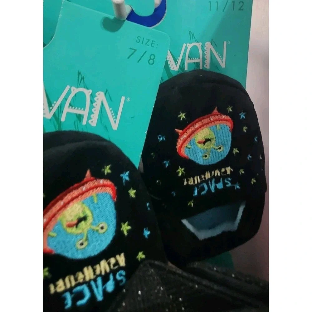 Zac And Evan Kids Space Adventure Plush Rocket Slide Slippers Size 11/12 New‎